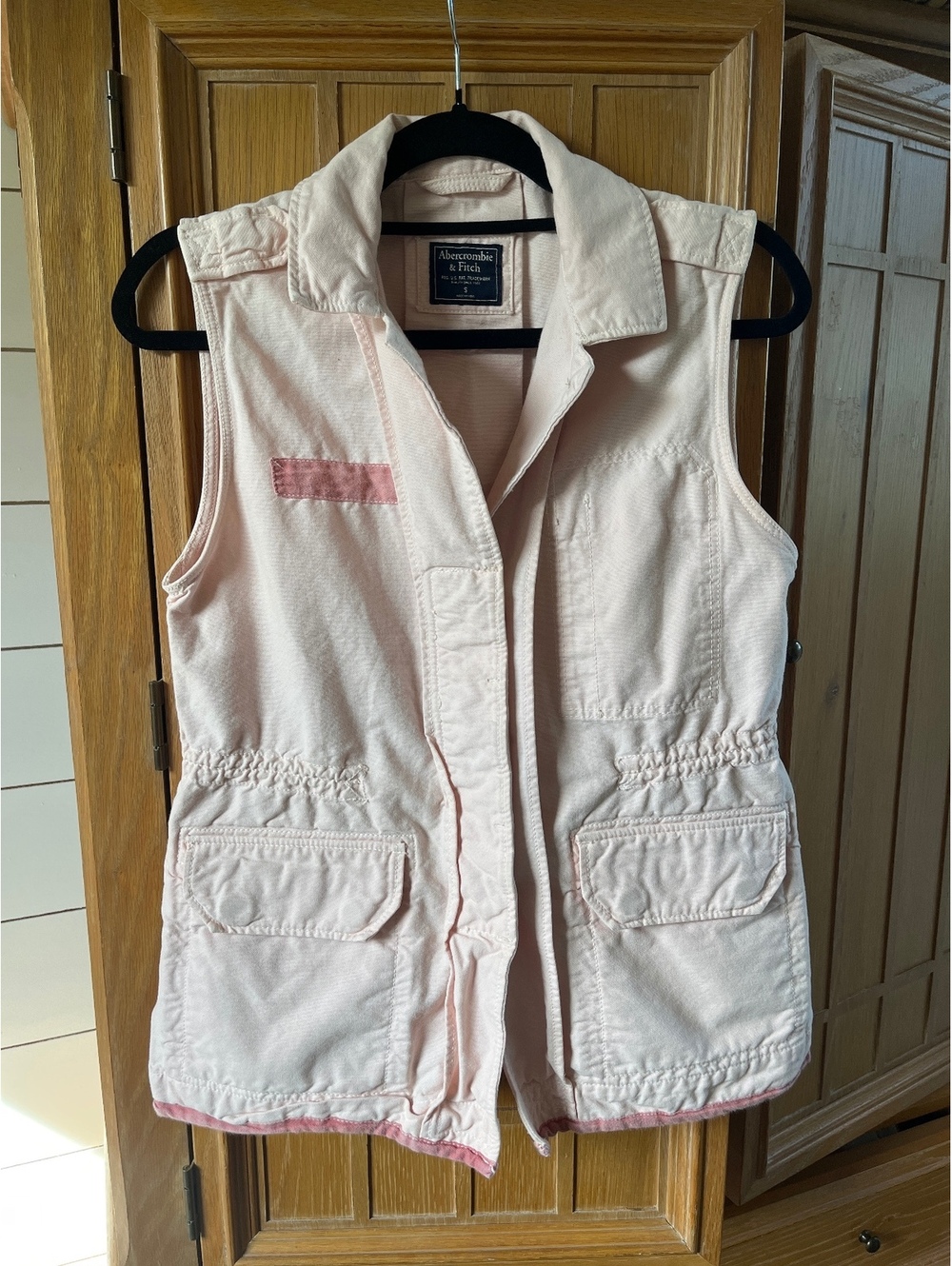 Abercrombie & Fitch Women's Cotton Utility Vest, Size Small, Light Pink